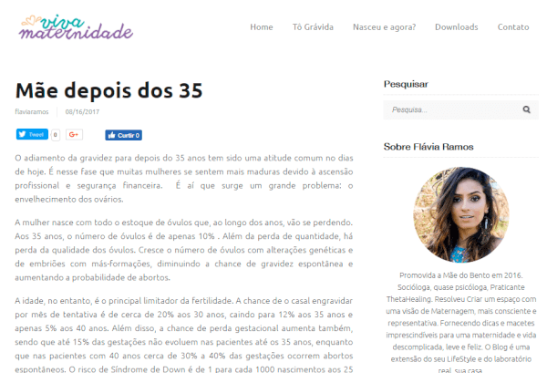 Mãe depois dos 35 anos